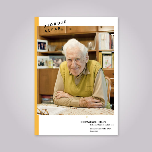 Magazin-Cover: Ein alter Mann mit weißen Haaren im Hemd und Pullunder.